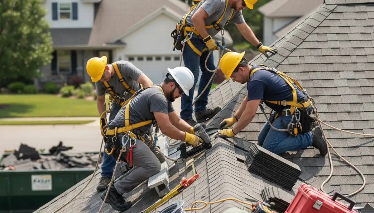 Milwaukee, WI siding repair crew fixing storm-damaged exterior on a home