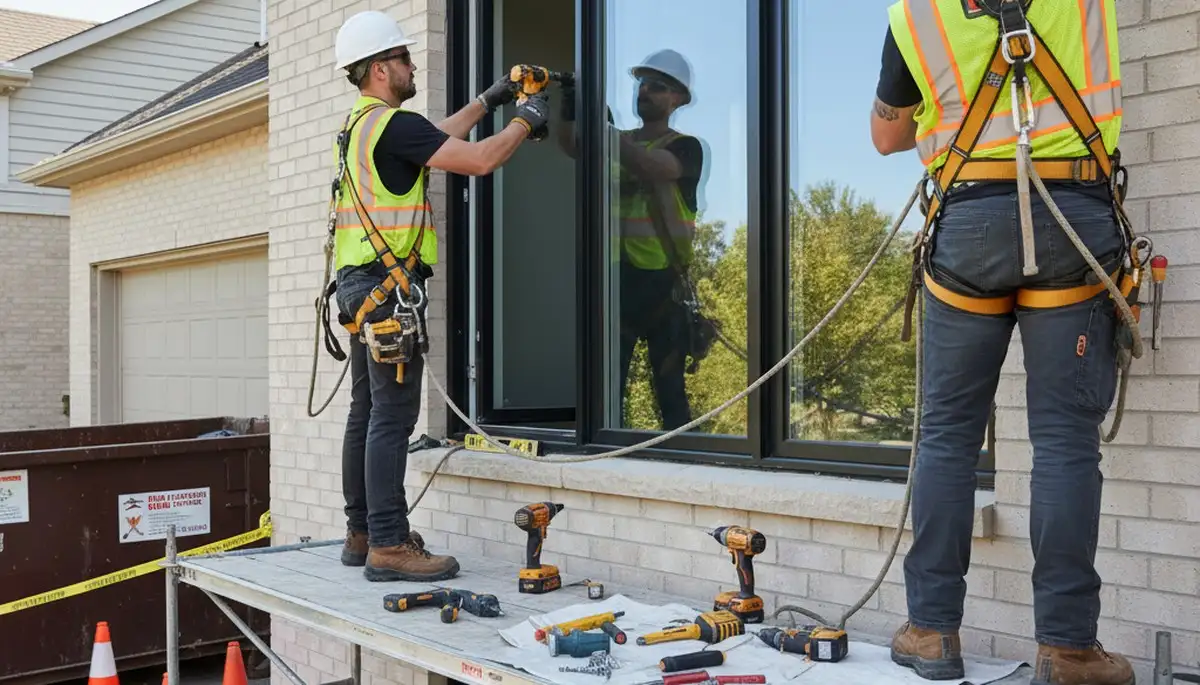 Milwaukee, WI siding contractor on a home exterior, offering professional window replacement services
